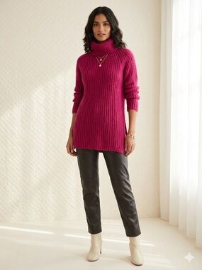 PRINCIPLES Mohair Blend Chunky Ribbed Turtleneck Sweater | VINTAGE | Free People